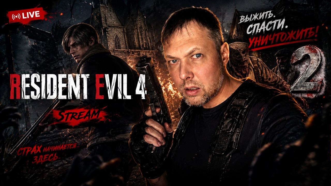 RESIDENT EVIL 4 — местные, зараженные паразитом. Их много... Очень много  | СТРИМ #2 #ешсереж