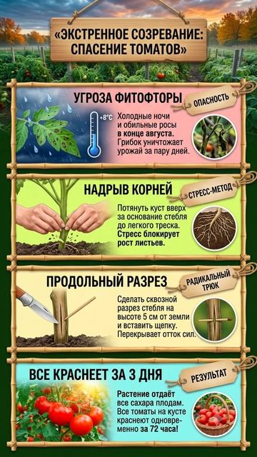 🍅 Помидоры покраснеют за 3 дня прямо на кусте Радикальный способ спасения от фитофторы