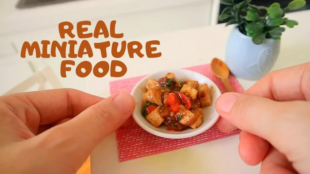 Миниатюрная кухня ASMR: Готовим тофу стир-фрай