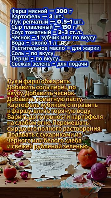 Чизбургер-суп с фаршем