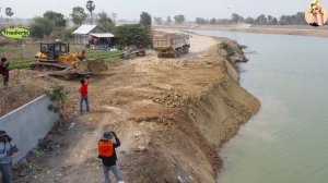 Строительство, засыпка водного канала, высотные съёмки
