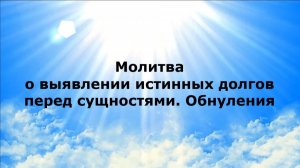 МОЛИТВА О ВЫЯВЛЕНИИ ИСТИННЫХ ДОЛГОВ ПЕРЕД СУЩНОСТЯМИ. ОБНУЛЕНИЕ #наянабелосвет
