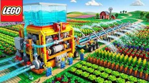 Я построил гигантскую систему орошения из LEGO для полива целой фермы! 🌾💧