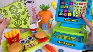 Кассовый игровой набор SpongeBob ASMR Удовлетворение распаковкой Без разговоров   Обзор иг