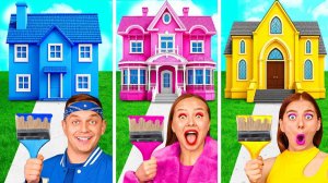 Домики Одного Цвета Челлендж # Крутые Творческие Лайфхаки Fun Challenge