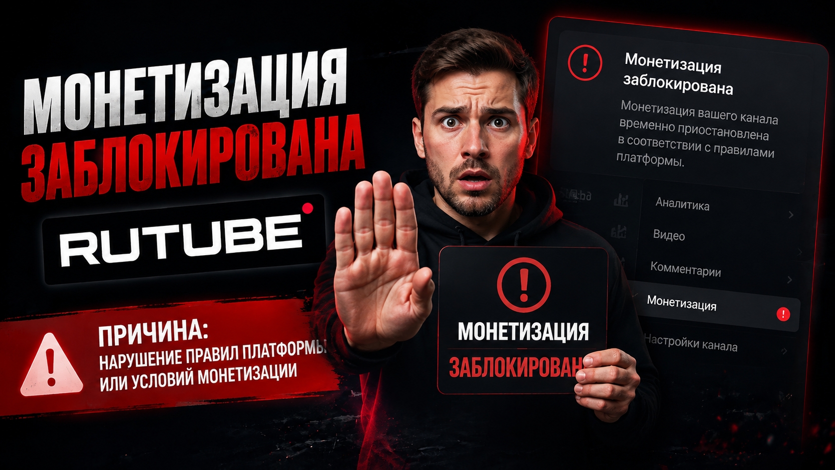 Отключили монетизацию на рутуб  что делать 🤔