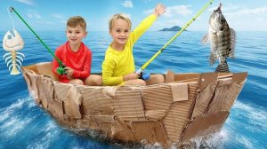 Соревнование на рыбацкой лодке для детей