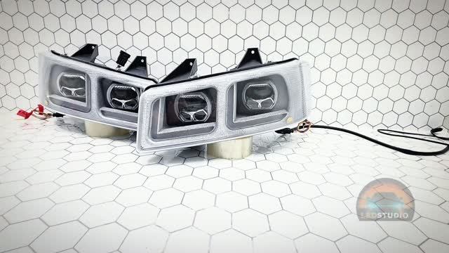 Chevrolet Express фары хром с мощными Bi Led