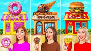 Домики Одного Цвета Челлендж МакДональдс vs Мороженое vs Пончики # Сумасшедший Челлендж