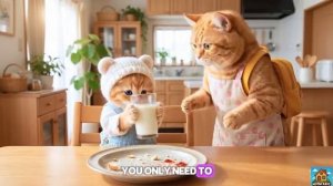 Мама-кошка проспала и заставила имбирного котёнка опоздать в школу 🐱🏫