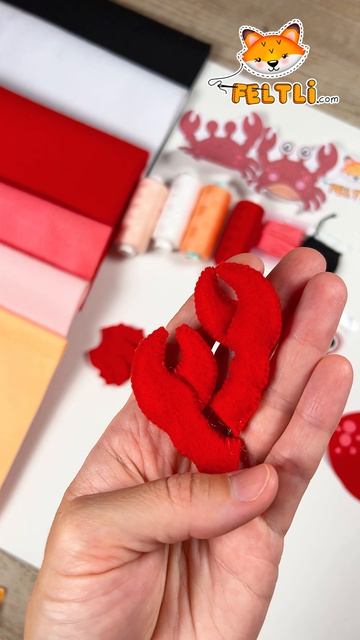 Игрушки из фетра  Краб из фетра  feltli игрушкиизфетра своимируками изфетра фетр допосле