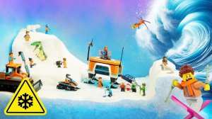 Эксперимент с прорывом дамбы и цунами: арктический ледник LEGO против волновой машины