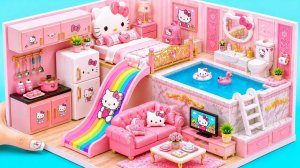 🌈🎀 Постройте домик мечты для Барби Hello Kitty с волшебной радужной горкой для бассейна #Миниат