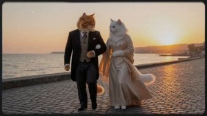 Тёмно-вишнёвая шаль _ Старинный русский романс _ Поют коты 🧣😿