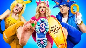 Богатая Китти vs Бедный Пикачу vs Гигабогатый Соник! Строим секретную комнату!