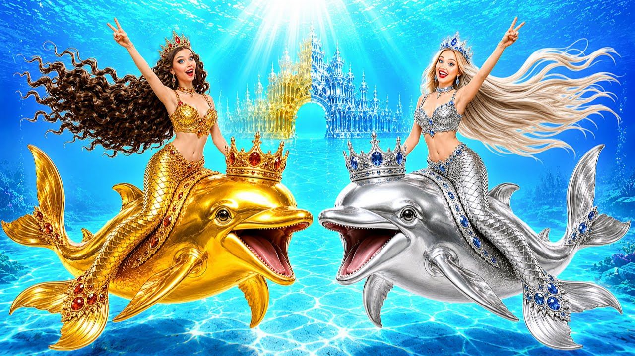 Золотая Русалка Vs Серебряная Русалка Челлендж # Потрясающий Творческий Челлендж
