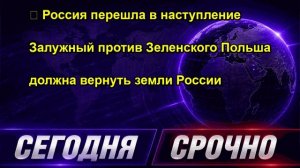 ⚡️ Россия перешла в наступление Залужный против Зеленского Польша должна вернуть земли России СРОЧНО