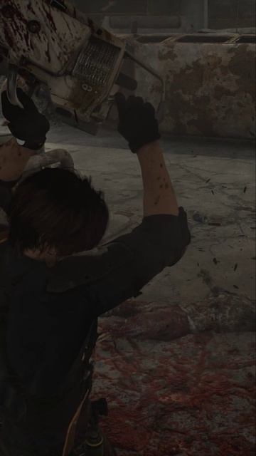 Resident Evil Requiem  Леон  убивает Зомби с бензопилой на АЗС.