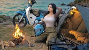 На мотоцикле к острову: ночёвка у моря