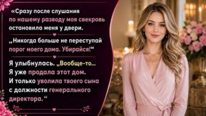 Убирайся отсюда!» — сердито сказала моя свекровь. Но она не знала, что её сын!