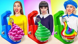 Кулинарный Челлендж# Уэнсдей Против Бабушки # Забавные Лайфхаки с Едой
