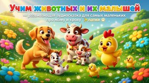 🐶🐮🐣 Учим животных и их малышей — развивающая аудиосказка для самых маленьких про маму и кроху ✨🐾