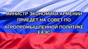 |Н. РФ| Министр экономики Армении приедет на Совет по агропромышленной политике ЕАЭС