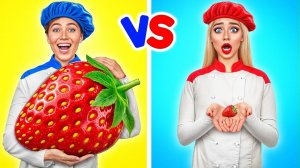 Челлендж Гигантская vs Крошечная еда # Смешные Челленджи