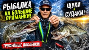 ПРИДАВИЛ БОЛЬШУЮ ПРИМАНКУ И ПОТАЩИЛ НА ДНО!ПОИСКИ КРУПНЫХ ЩУК И СУДАКОВ. Рыбалка на крупные приманки