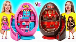Мы строим удивительный кукольный дом #Вызов Bubble Gum vs Chocolate