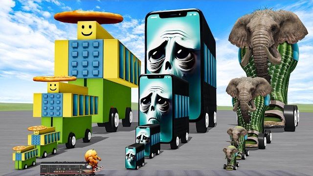Автобус Big & Small Hotspot Bro против автобуса Noobini Pizzanini против автобуса Lirili Larila прот