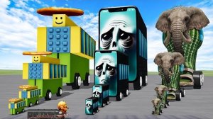 Автобус Big & Small Hotspot Bro против автобуса Noobini Pizzanini против автобуса Lirili Larila прот