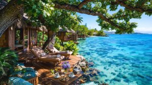 УЮТНЫЙ ДЖАЗ НА ТЕРРАСЕ У ОКЕАНА 🌴🎷 ДЛЯ СПОКОЙСТВИЯ И ОТДЫХА