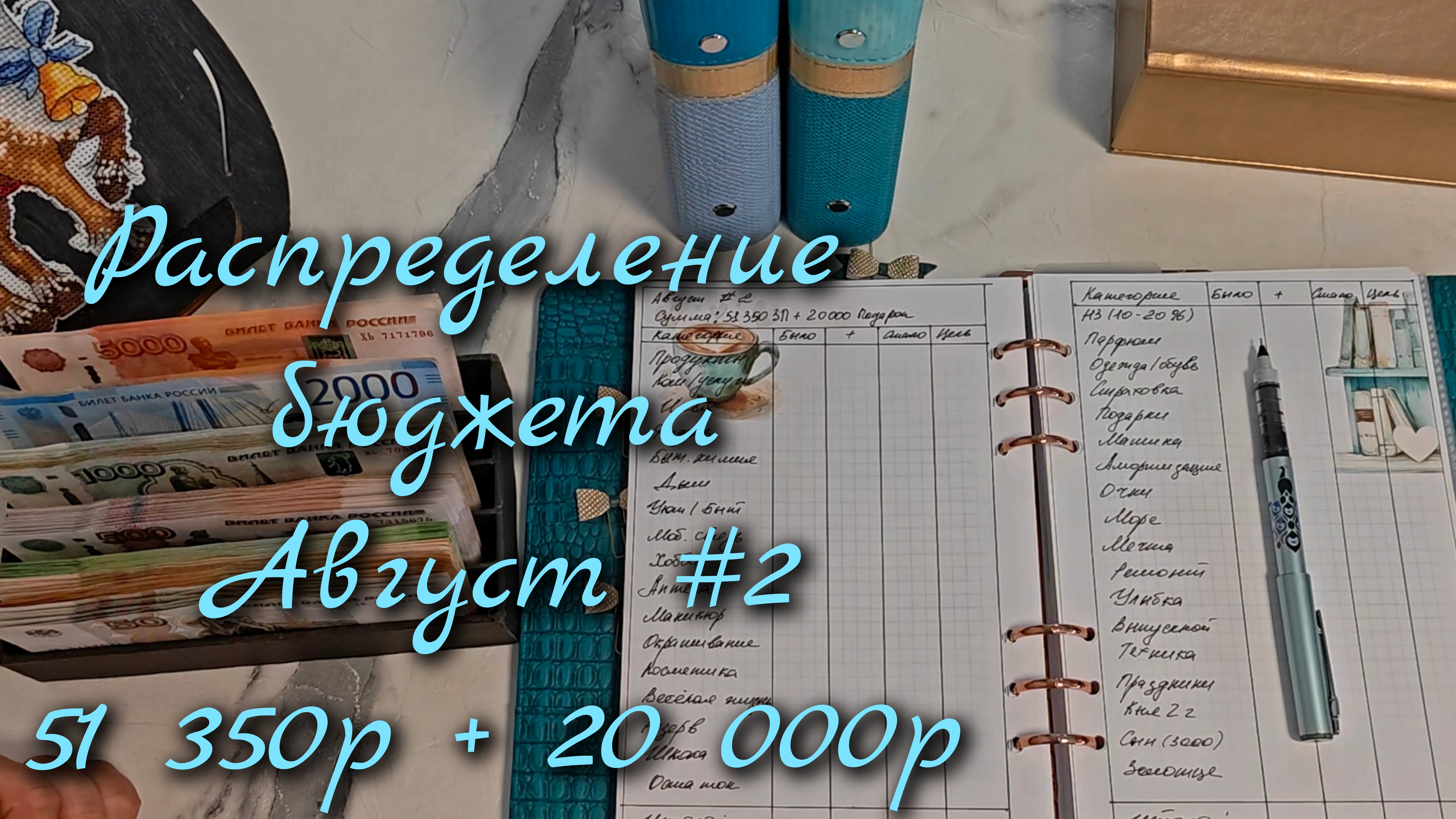Распределение бюджета 51 350р\\Второе распределение  Август  2026\\🤘🤘🤘#cashenvelopes