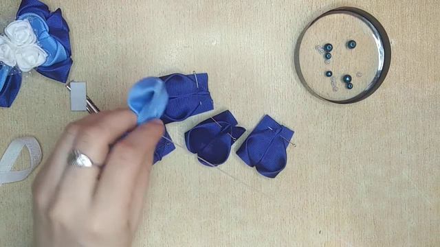 Заколки из репсовой ленты 4 см.