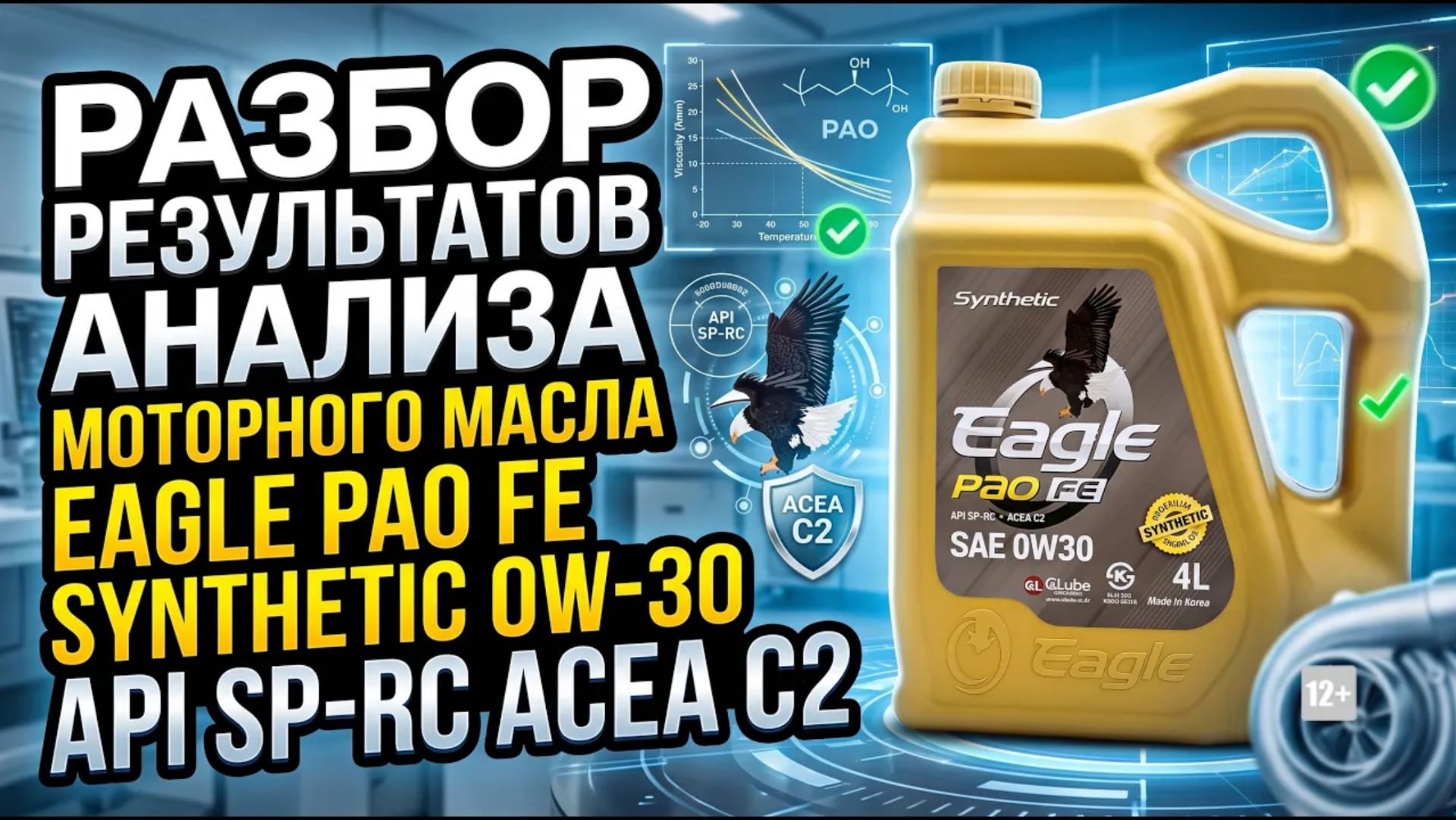 РАЗБОР РЕЗУЛЬТАТОВ АНАЛИЗА МОТОРНОГО МАСЛА EAGLE PAO FE 0W-30 API SP/RC ACEA C2 #anton_mygt