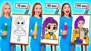 Задача по рисованию «10 секунд против 60 секунд против 100 секунд» #Смешные ситуации от Super H