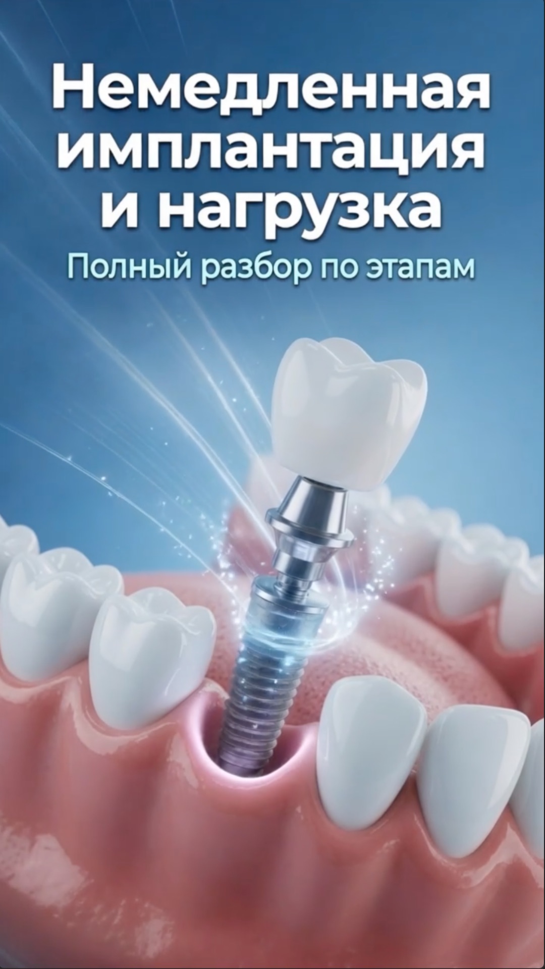 Немедленная имплантация: временная коронка в день установки импланта