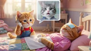 💔🌡️ Рыжий котёнок заботится о больной маме-кошке — немного любви, которая помогает ей выздорове
