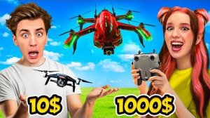 КВАДРОКОПТЕР за 10$ vs 100$ vs 1000$ Челлендж ! Влад Бумага А4 Видео Влада Влад а4 Бумага а4 А 4
