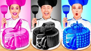 Розовая VS Черная VS Синяя Еда Кулинарный Челлендж от