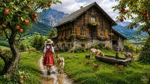 Деревня Хайди в Швейцарии 🇨🇭 Прогулка по сказочной деревне в Альпах 4K | Путешествие по Швейцарии