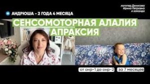Сенсомоторная алалия и апраксия в 2,5 года: результаты коррекции за 7 месяцев