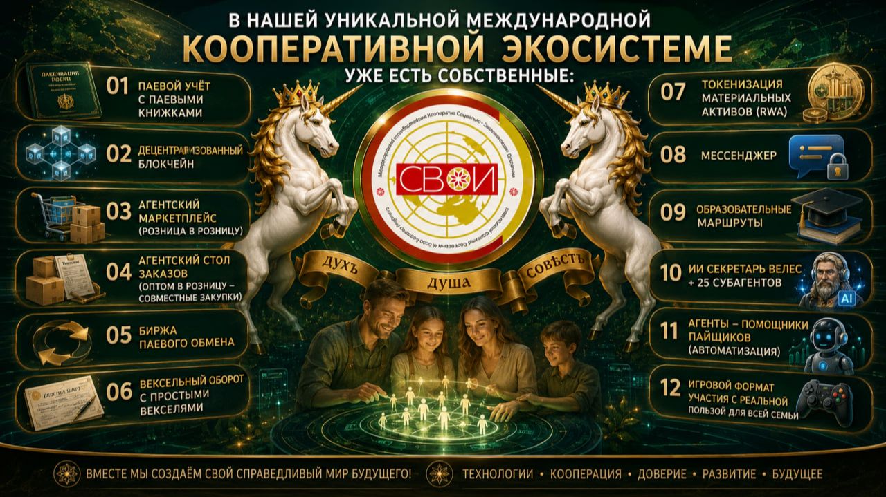 Кооператив нового поколения: МПК СЭП «СВОИ», блокчейн, RWA, Велес и маркетплейс
