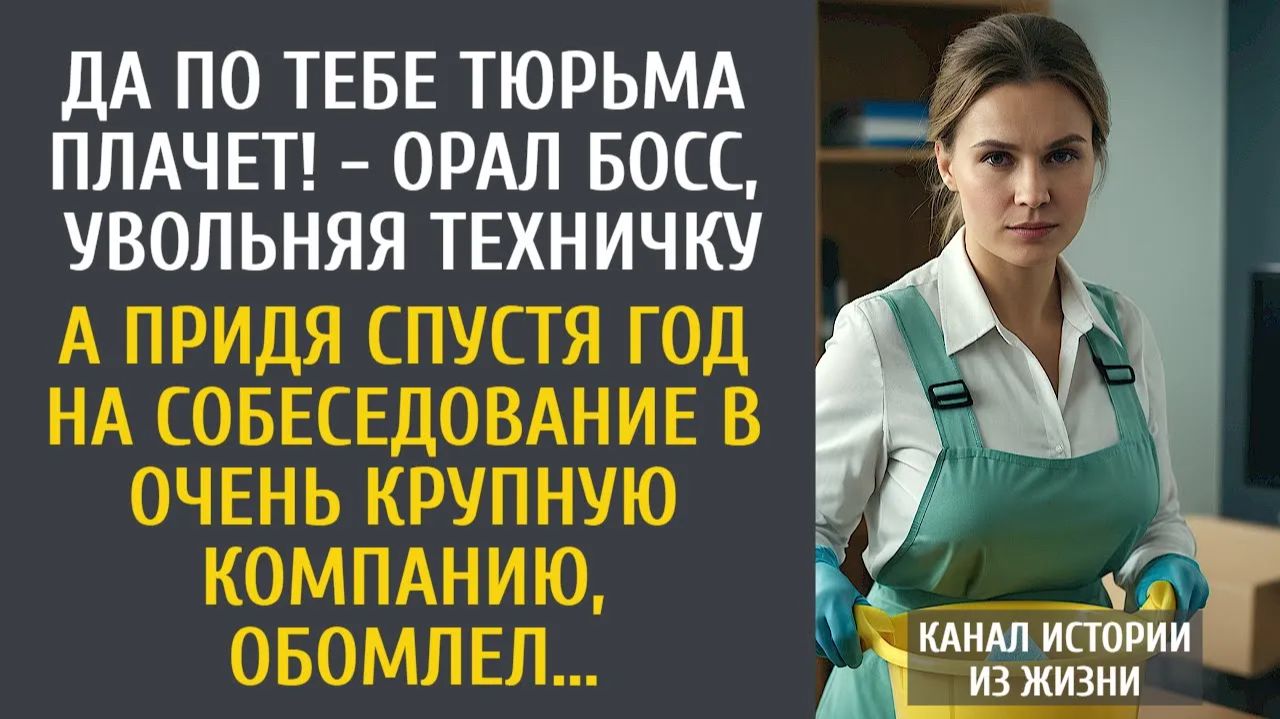 Истории из жизни Да по тебе тюрьма плачет! - орал босс, увольняя техничку… А придя спустя год...