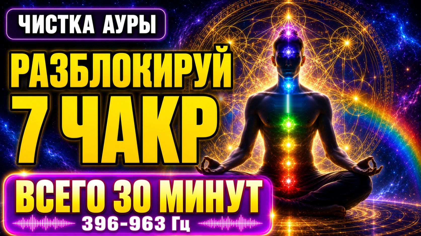 Разблокируй и Почисти Свои 7 Чакр за 30 Минут 🌈 Чистка Ауры · 396-963 Гц