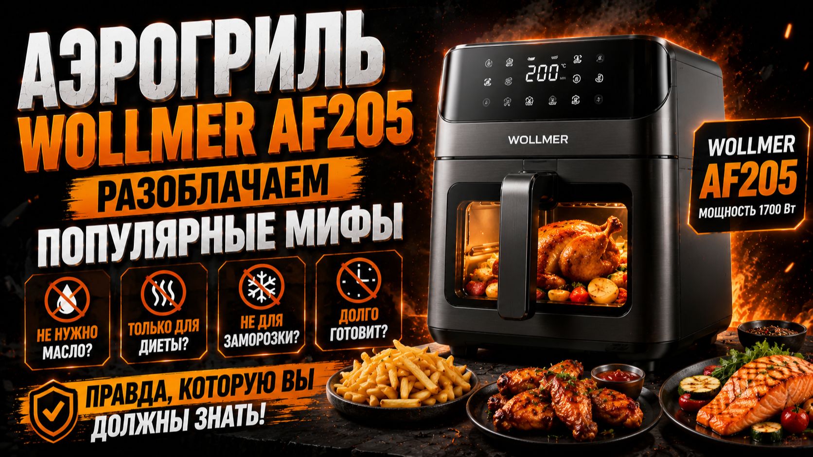 Аэрогриль Wollmer AF205: разоблачаем популярные мифы