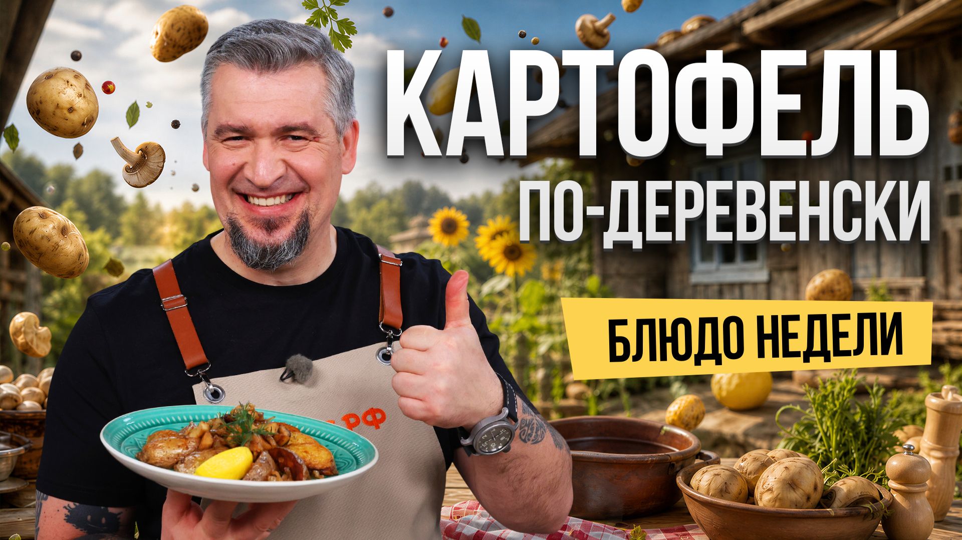 Блюдо недели: КАРТОФЕЛЬ ПО-ДЕРЕВЕНСКИ С ГРИБАМИ от шефа Григория Мосина
