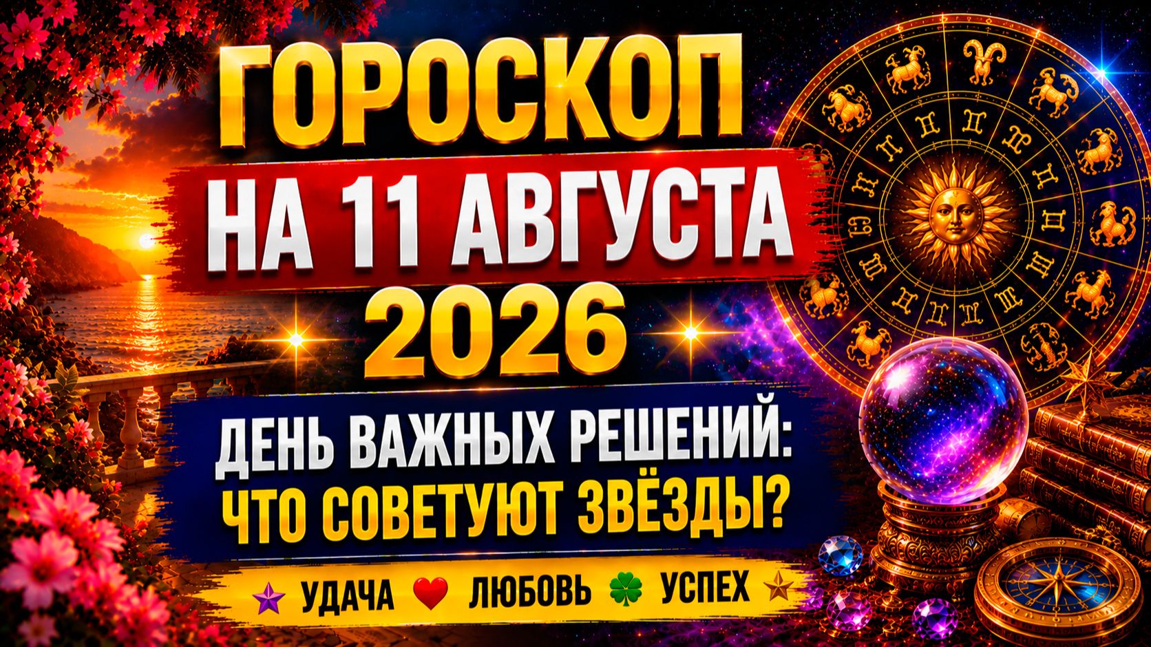Гороскоп на 11 августа 2026 ✨ День важных решений: что советуют звёзды?
