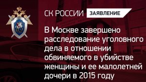 В Москве завершено расследование уголовного дела в отношении обвиняемого в убийстве в 2015 году